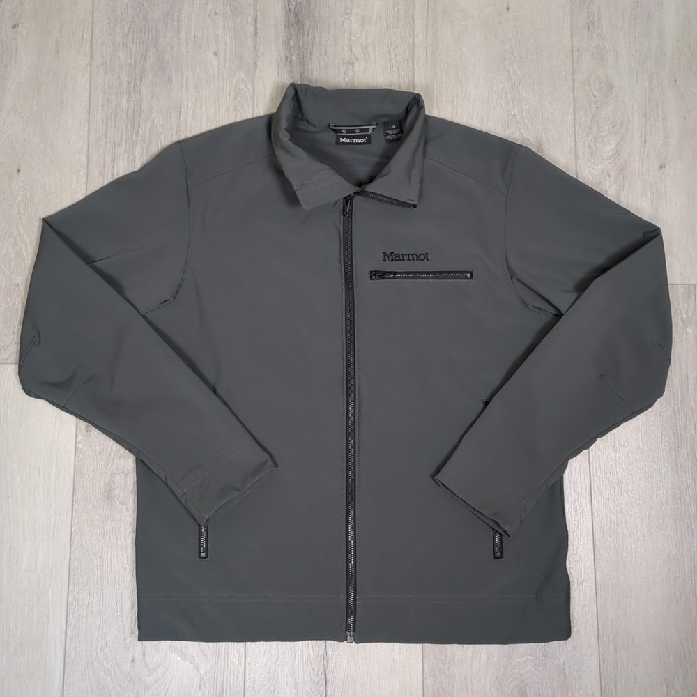Marmot Eastside Jacket Mens Large Grey M3 Softshell Full Zip Water Repellent